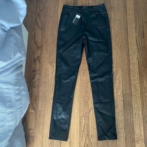 Black leather jeans